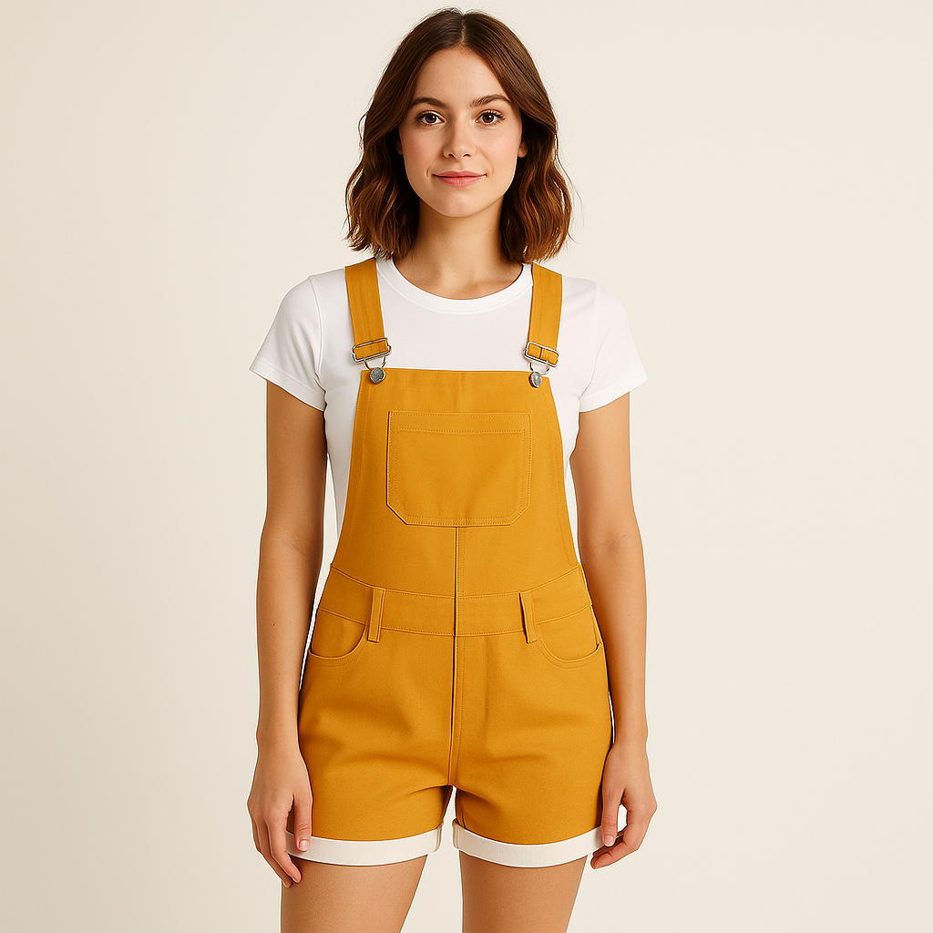 Salopette Courte Jaune