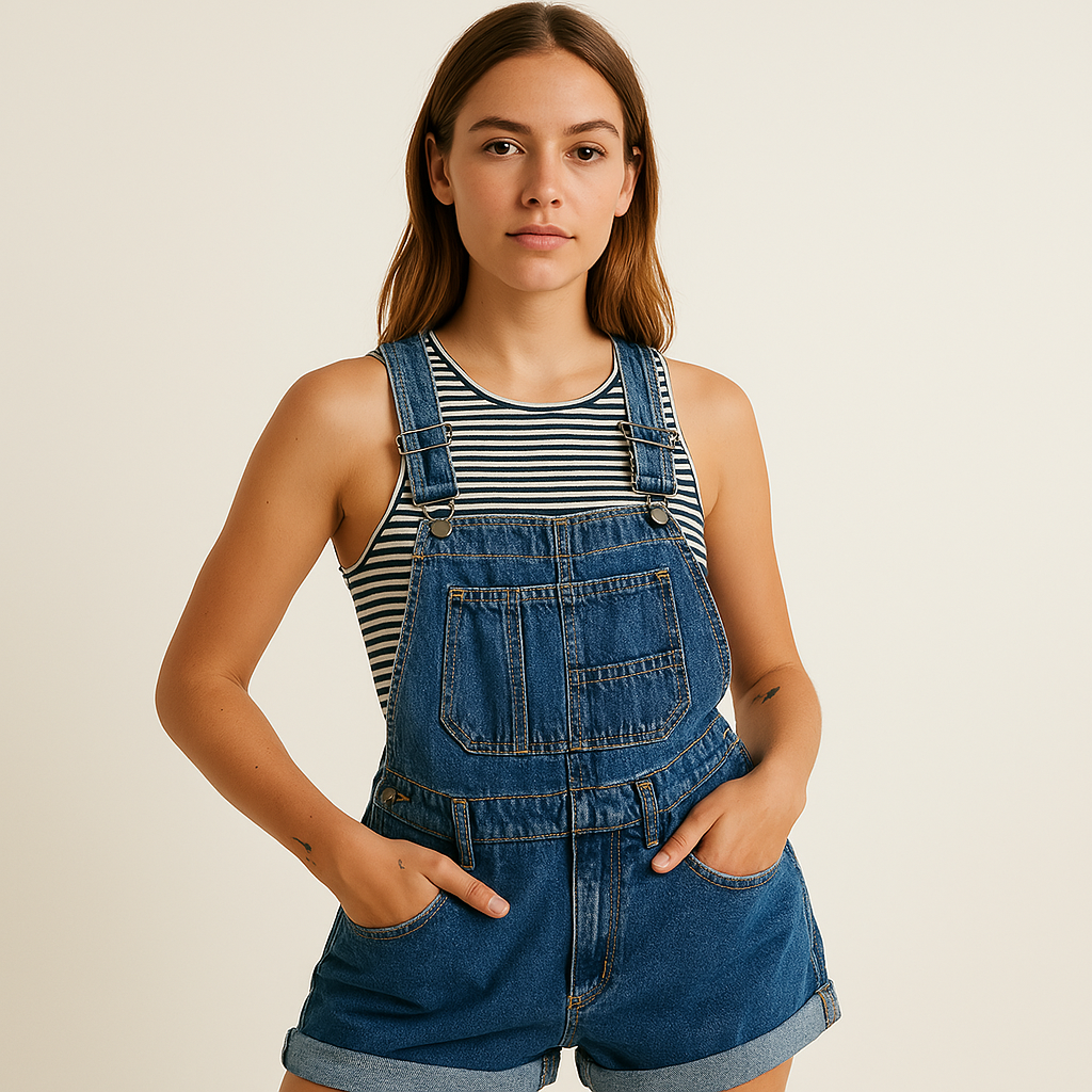 Salopette Short Jean Femme