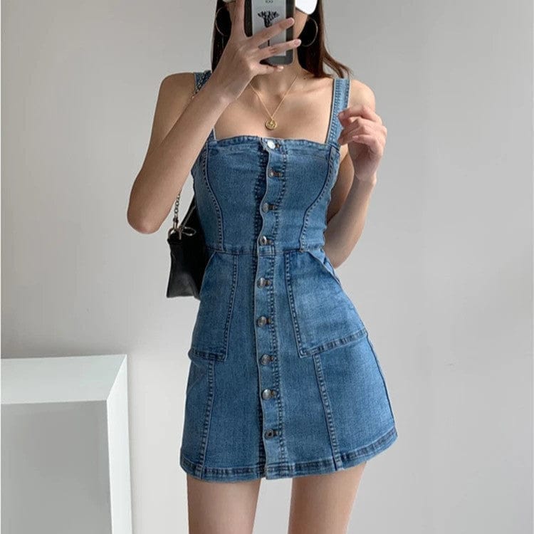 Robe Salopette avec Boutons