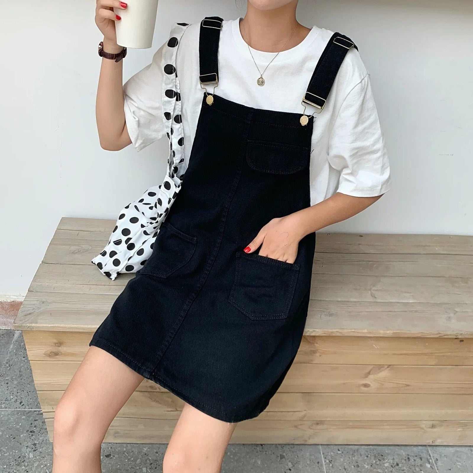 Robe Salopette en Jean Noir