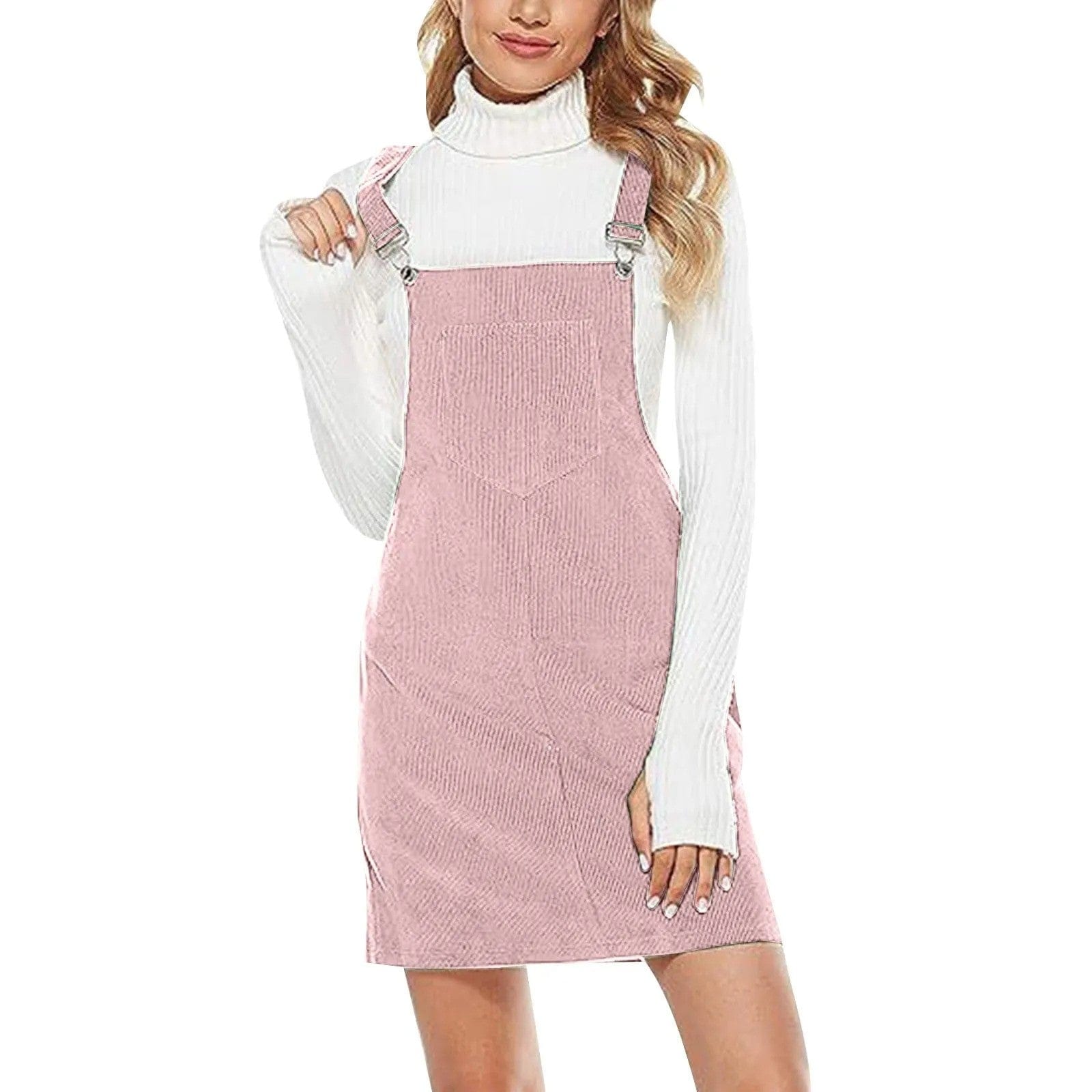 Robe Salopette Velours Rose