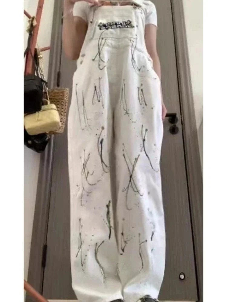 Salopette Blanche Tachée