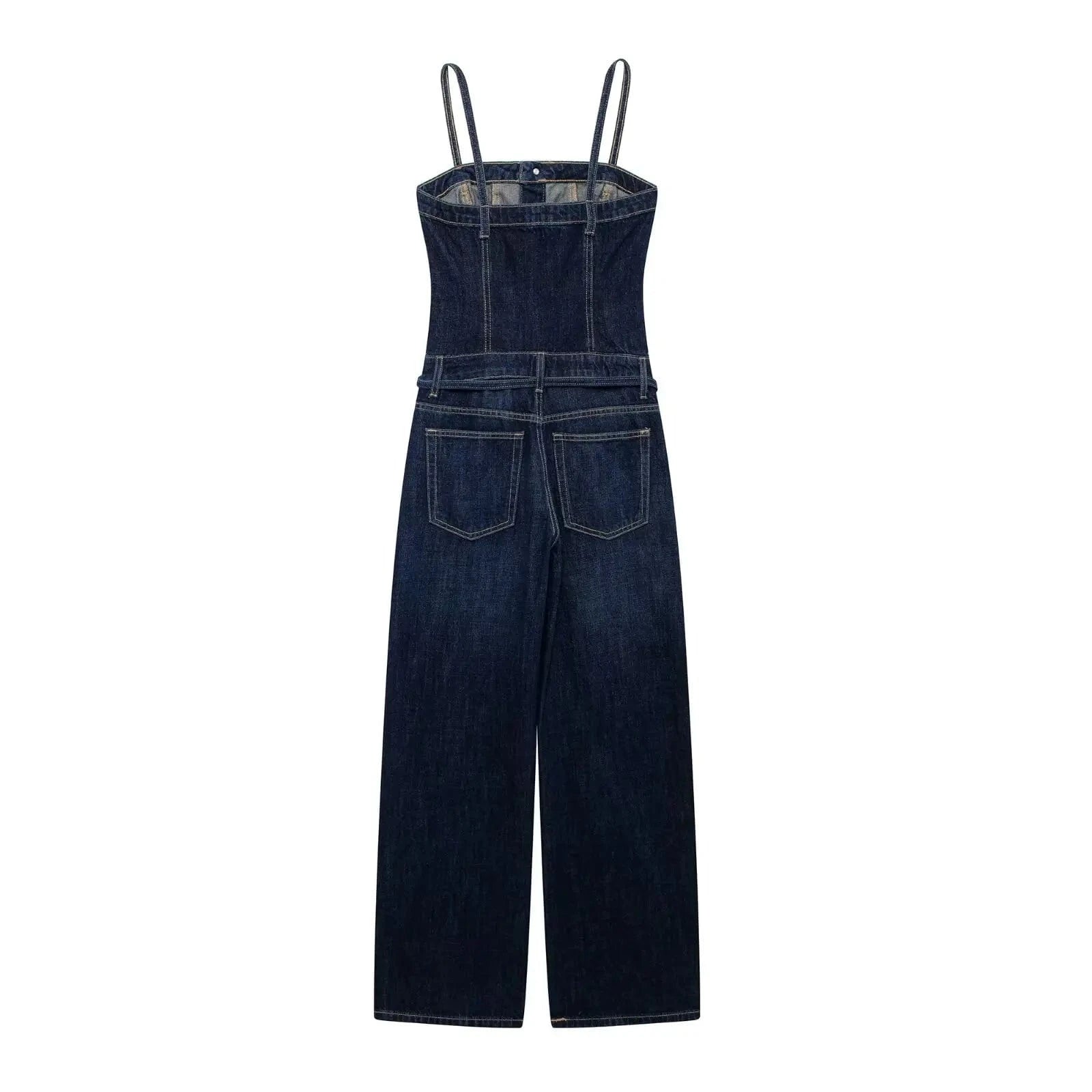 Salopette Bleue Marine Effet Corset