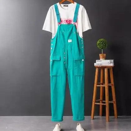 Salopette cargo en toile jean colorée