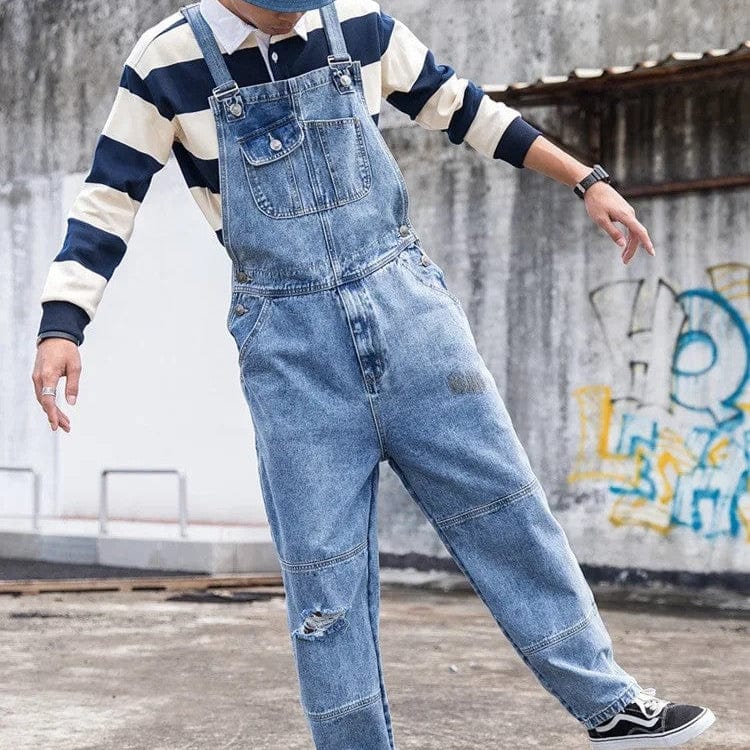 Salopette Jean Bleu Clair Homme